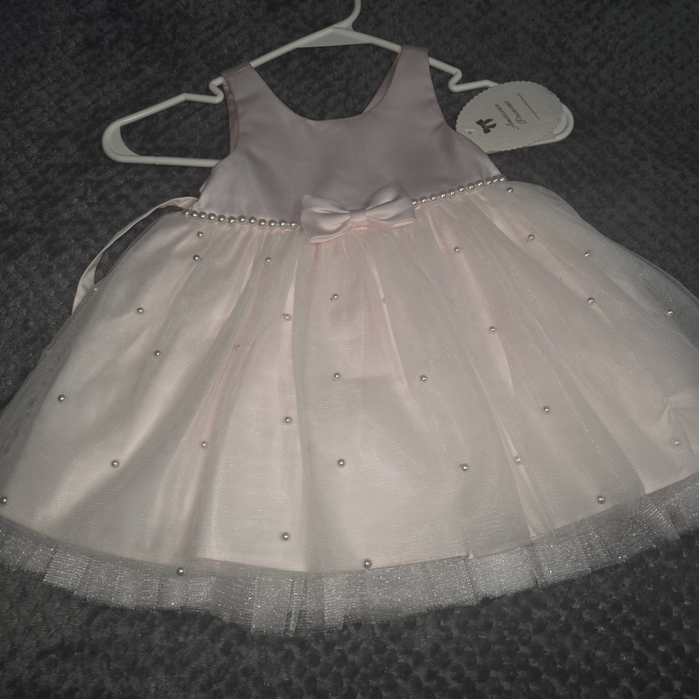 Baby Blush Tulle Pearl Party Dress